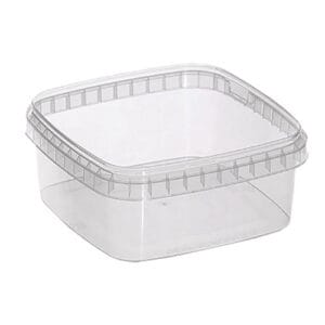 Tamper Proof Container & Lid - Square - 128mm - 250/Ctn - Chanrol (Ctn Only)
