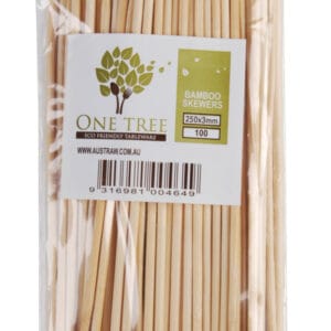 One Tree Bamboo Skewers - 25cmx3MM - 100/pkt (100 per ctn)