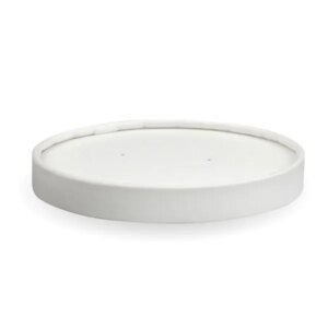BIOPAK BIO PAPER  LID FOR BOWL WHITE 430-950ML / 12-32OZ 500/CTN (Ctn Only)