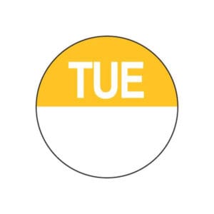 Removable 24mm - Day Dot - Circle - Tuesday (Ctn Only)