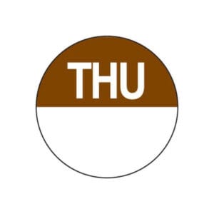 Removable 24mm - Day Dot - Circle - Thursday (Ctn Only)