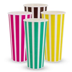 DPE24 24oz Paper Milkshake Cup - Candy Stripe 500 (20 per ctn)