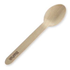 BIOPAK SPOON WOODEN 16CM FSC 1000/CTN (Ctn Only)