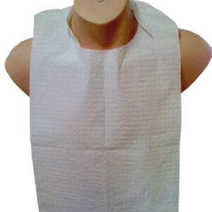 Patient Bibs With Ties - White - 50x10 (Ctn Only)