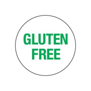 Labels - Green Gluten Free Removable 24mm  (Ctn Only)
