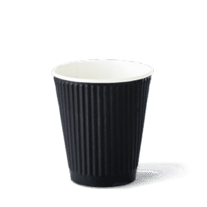 12oz Ripple Wrap Paper Cups - Black - 1000/ctn - Detpak (Ctn Only)
