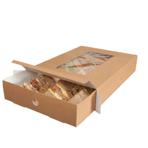 Catering Tray 4 Large Platter Box with Full Tray Insert - Kraft - 25/ctn (Ctn Only)