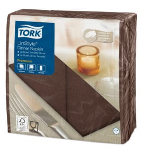 Tork Cocoa Lin style Dinner Napkin GT Fold 50X12 - 600/ctn