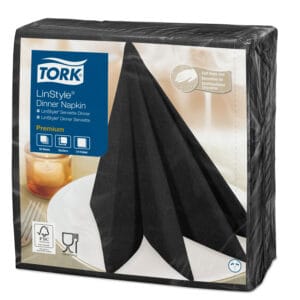 Tork Lin style Black Dinner Napkin QF 50X12 - 600/ctn