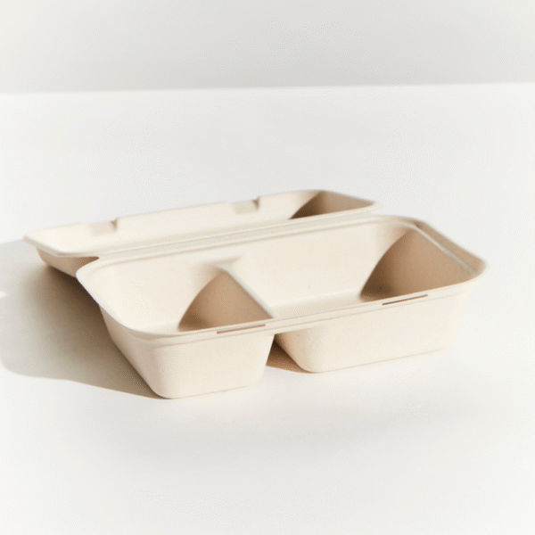 Sugarcane - Snack Box - 2 Compartment  9x6x3 - 250/ctn (Ctn Only)