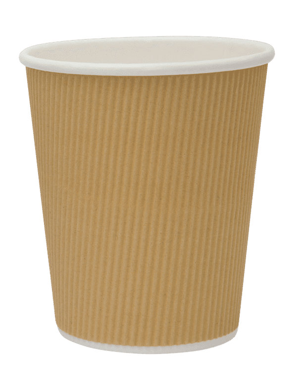 8oz KRAFT RIPPLE CUP SQUAT KRAFT  500/CTN (Ctn Only)