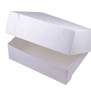 Log Cake Box 12x8x5" - 500um - White - 100/pkt (Full Pkt Only)