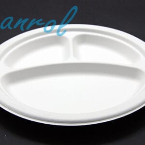 SUGARCANE 9" PLATE COMPARTMENT - 500/CTN  CHANROL (Ctn Only)