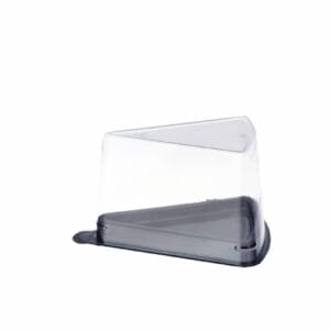 86mm Cake Wedge & Clear Lid - Black - 200/ctn (Ctn Only)