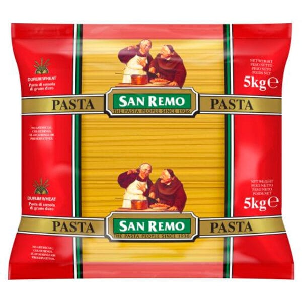 S/Remo - #12 Fettucine - 5kg - 2/ctn (Ctn Only)