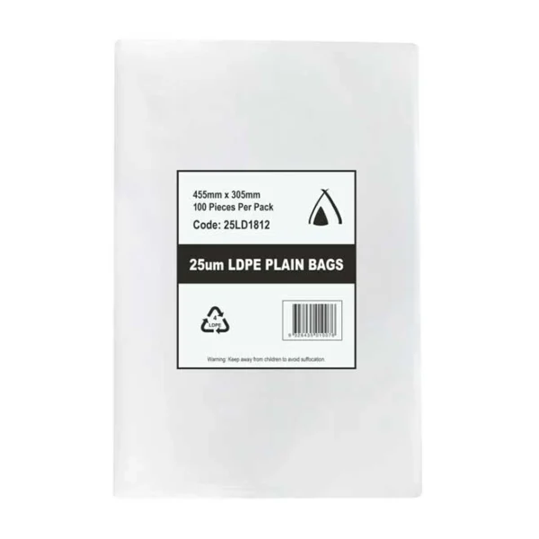 Plastic Bags 18x12 25um - 1000/ctn (Ctn Only)