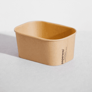 1000ml Paper PP Rectangular Kraft Container - 300/ctn (Ctn Only)