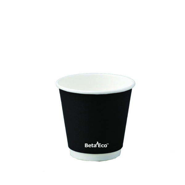 8oz Double Wall BetaEco Cup Black 80mm 50/ctn (ctn Only)