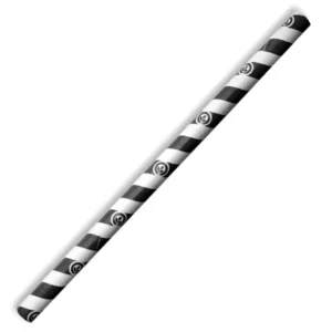 Biopak Black & White Stripe Jumbo Paper Straw - 2500/ctn