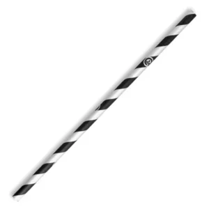Biopak Black & White Stripe Regular Paper Straw - 2500/ctn