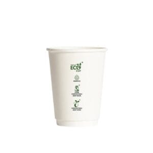 12oz Pinnacle D/Wall Aqueous Eco Cup - White (Ctn Only)