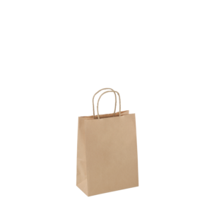 (Uber) Junior Budget Bag Brown Rope/ Twirl Handle 250/ctn 275x205x110mm (Ctn Only)