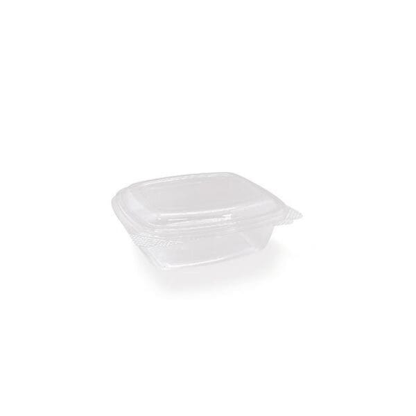 12oz PET Rectangle Container with Hinged Lid 300ctn 142x125x54mm (Ctn Only)