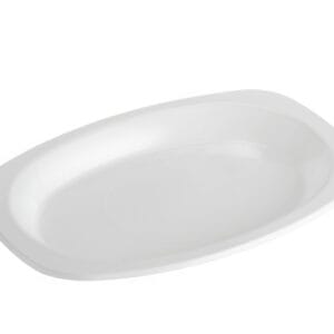 Genfac Large Oval Plastic Plate White 210x300mm - 500ctn 25pkt x 20ctn