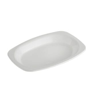 Genfac Small Oval Plastic Plate White 500ctn 25pp x 20ctn