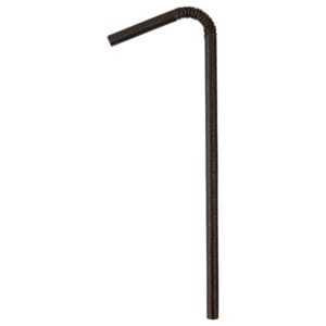 Paper Flexi Straw Black Strong 4ply - Unwrapped 2200ctn 10 x 220pkt