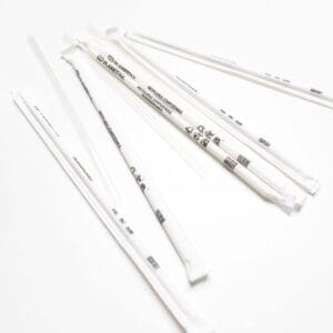 Regular Size Compostable Straws Clear - Wrapped 6.09Dx196.85L 4pkt x 500 -2000ctn (Ctn Only)