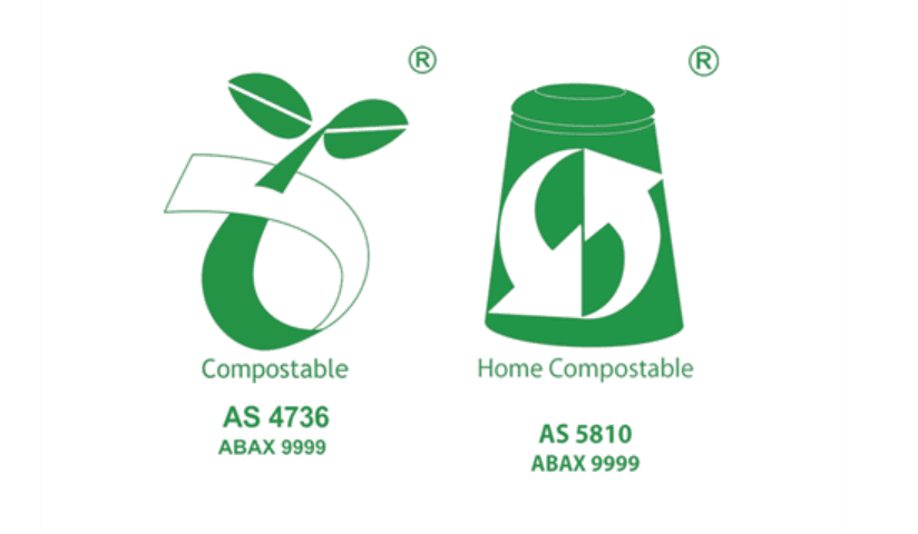 Pictured: Australian Compostable Standards for home and industrial