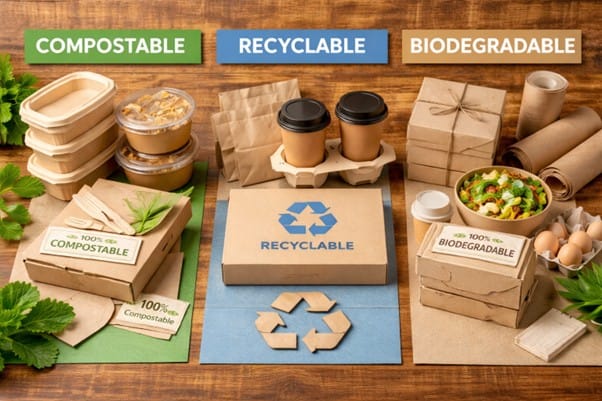 Compostable vs Recyclable vs Biodegradable Packaging: What’s the Difference?